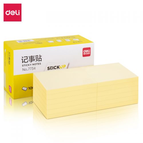 得力7734記事貼(淡黃)76*101mm