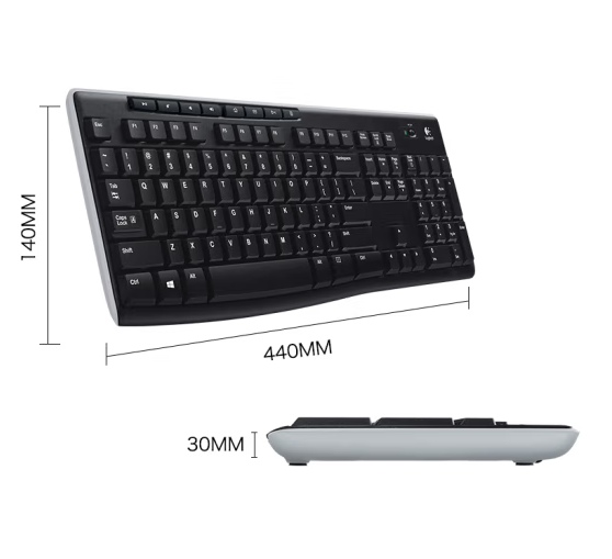 羅技 (Logitech) K270無(wú)線鍵盤 全尺寸多媒體鍵盤 黑色