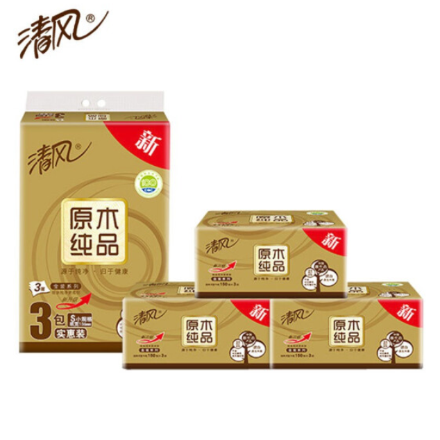 清風(fēng) 金裝抽紙 無香型3層 6包/提