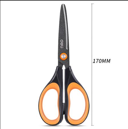 得力(deli)170mm辦公家用生活剪刀 1把 辦公用品 黑色060312